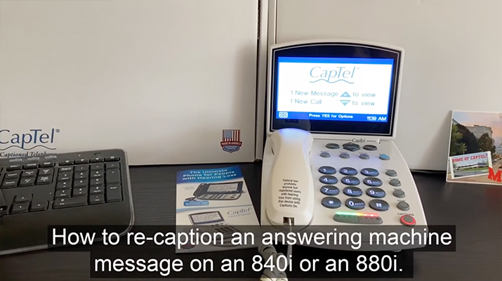 How to Recaption Answering Machine Messages on 840i/880i