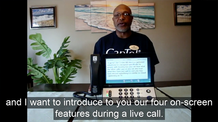 Onscreen Features During a Live Call on the CapTel 2400i